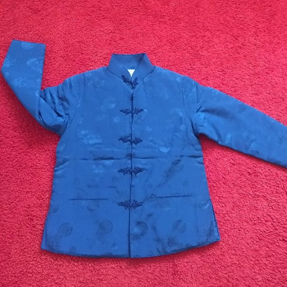 vintage 60s NWOT traditional chinese silk puffer blazer jacket - Picture 1 of 14